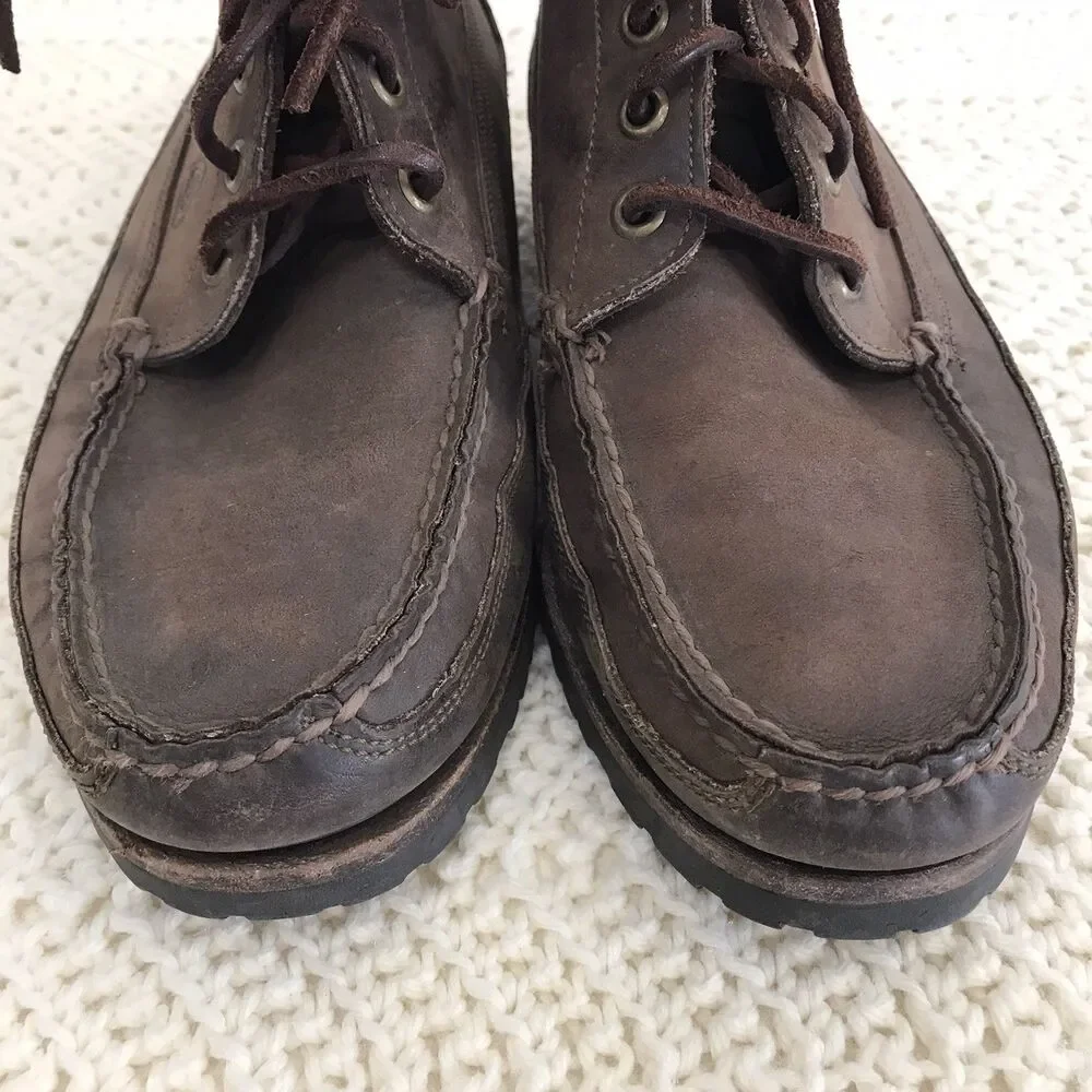 FLORSHEIM Lace Up Brown Leather Boots Men's Size 7.5